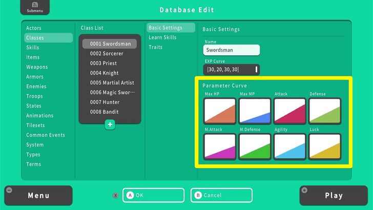 Parameter Curve - RPG MAKER WITH