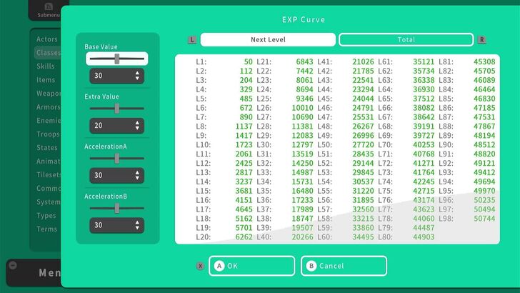 EXP Curve Again - RPG MAKER WITH