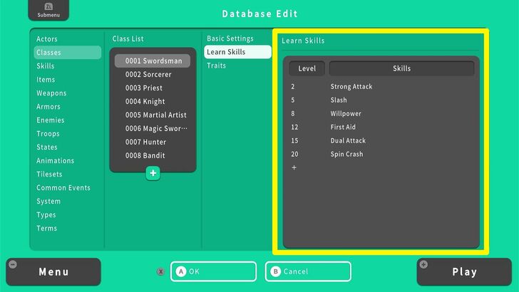 Learn Skills - RPG MAKER WITH