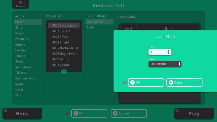 Skill Selection - RPG MAKER WITH