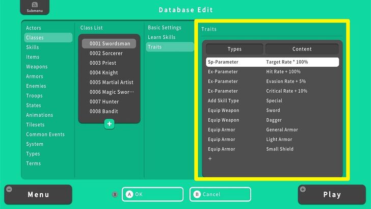 Traits - RPG MAKER WITH