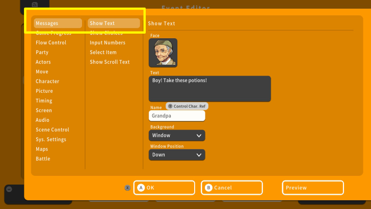 RPG MAKER WITH Messages
