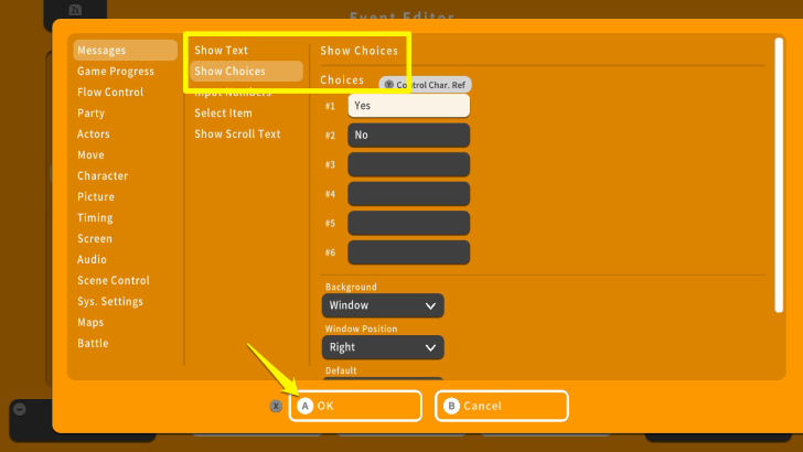 RPG MAKER WITH Show Choices