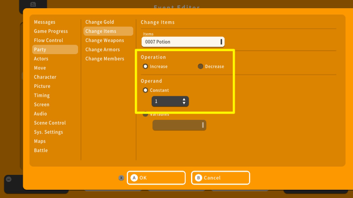 RPG MAKER Item Increase