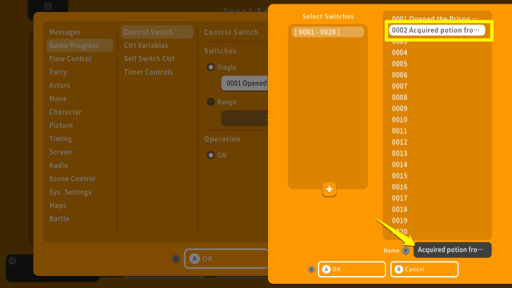 RPG MAKER WITH Switch Name