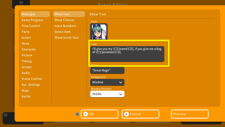 RPG MAKER WITH Color Code