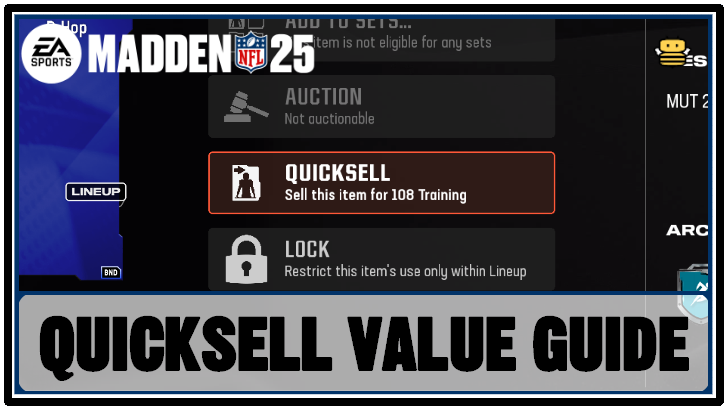 Madden NFL 25 - Quicksell Value Guide