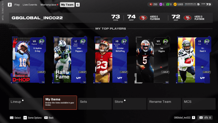 Madden NFL 25 - My Items