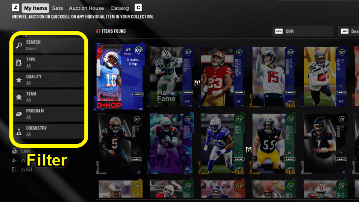 Madden NFL 25 - Filter Inventory