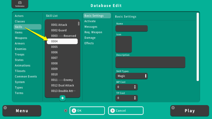 RPG MAKER WITH Skill Database