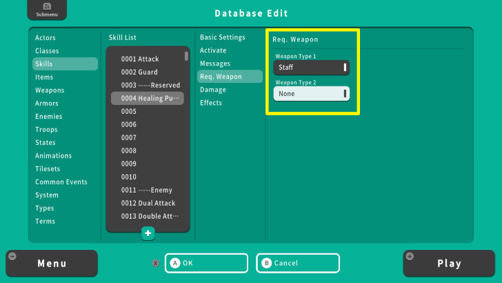 RPG MAKER WITH Required Weapons