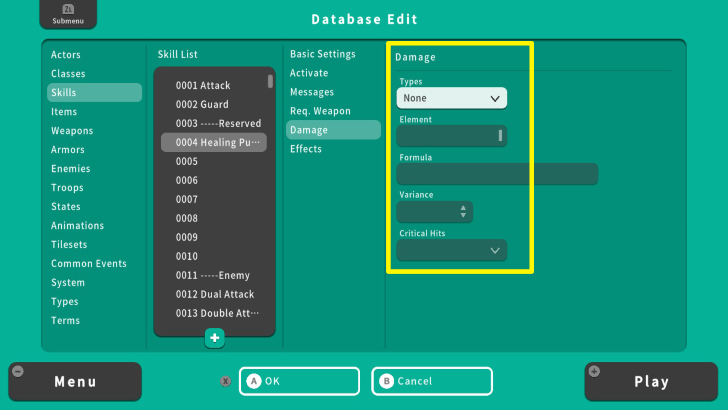 RPG MAKER WITH Skill Damage
