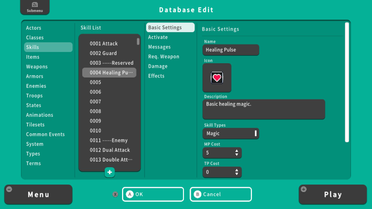 RPG MAKER WITH Simple Skill