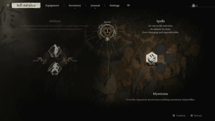 Black Myth Wukong - Self-Advance Menu