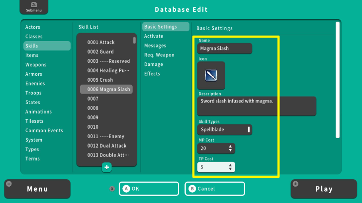 RPG MAKER WITH Unique Skills