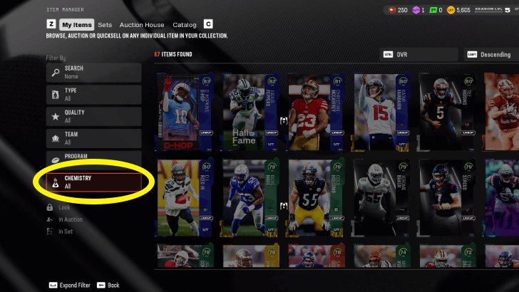 Madden NFL 25 - Chemistry Filter