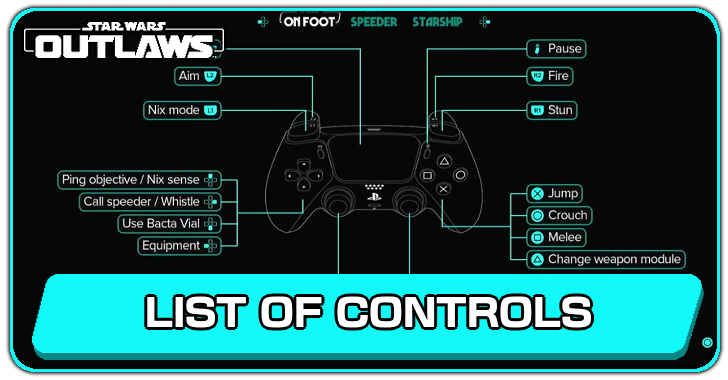 Star Wars Outlaws Story List of Controls