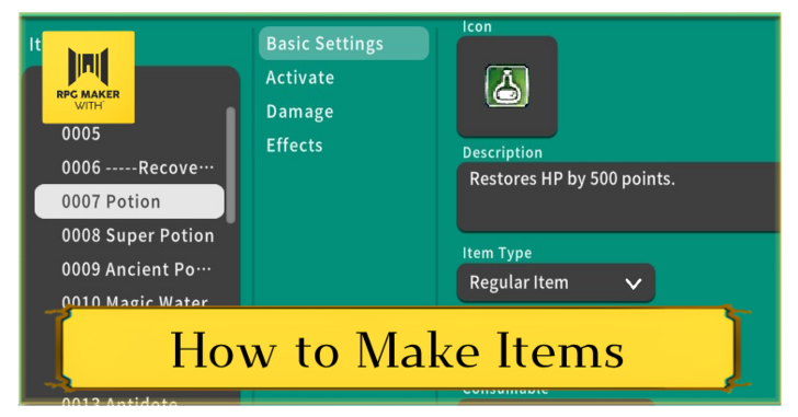 how to make items