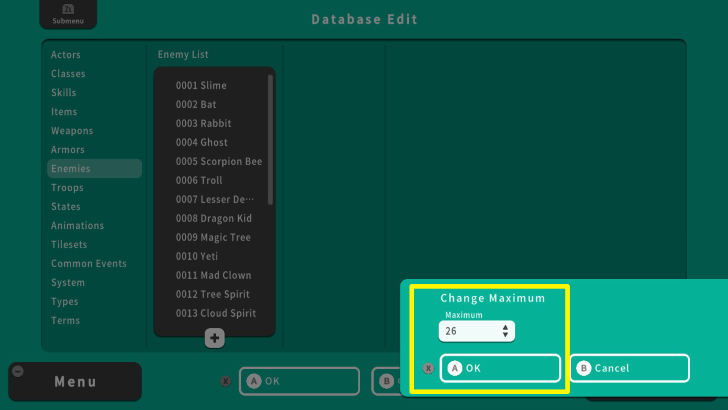 RPG MAKER WITH Set Maximum