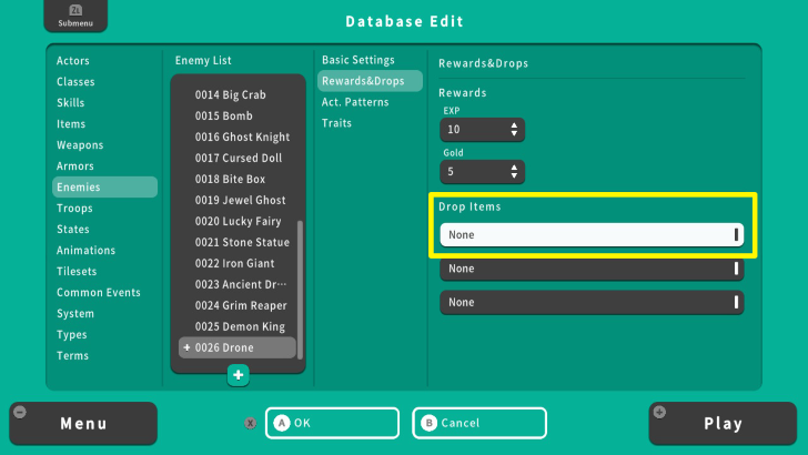 RPG MAKER WITH Drops Box