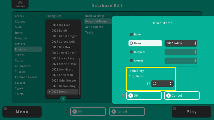 RPG MAKER WITH Drop Chance