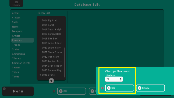 RPG MAKER WITH Adjust Maximum