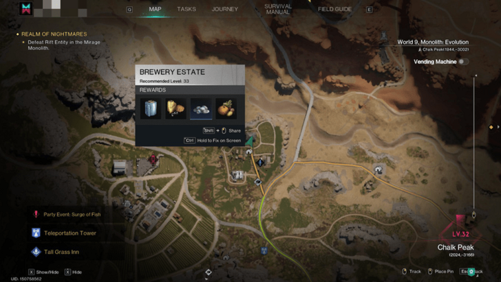 Once Human - Lucky Cat Brewery Estate Map