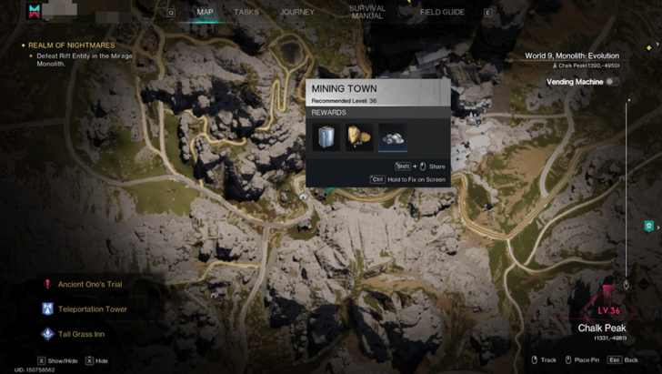 Once Human - Lucky Cat Mining Town Map