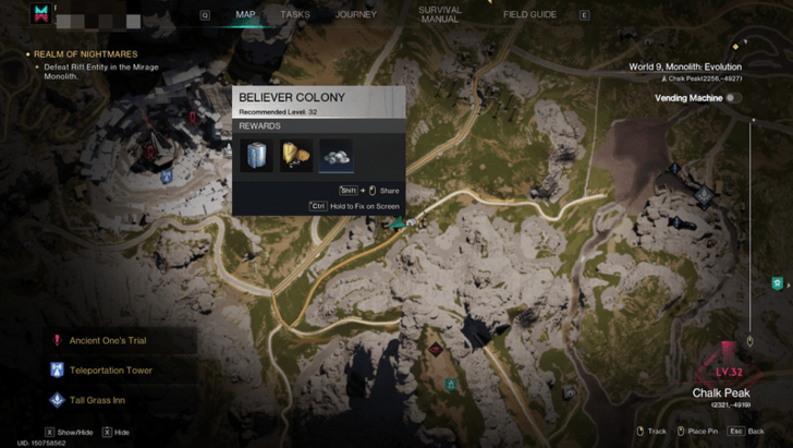 Once Human - Lucky Cat Believer Colony Map