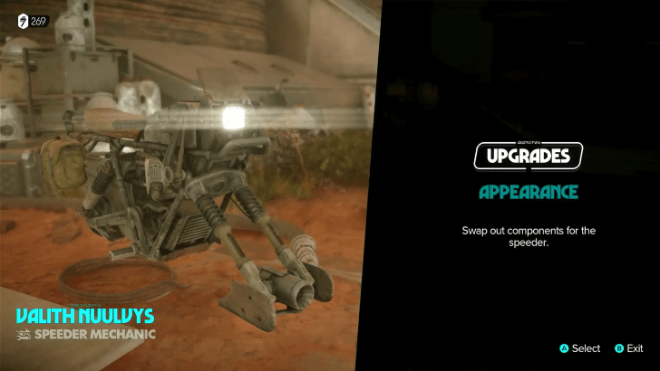 Star Wars Outlaws - Speeder Mechanic Interface