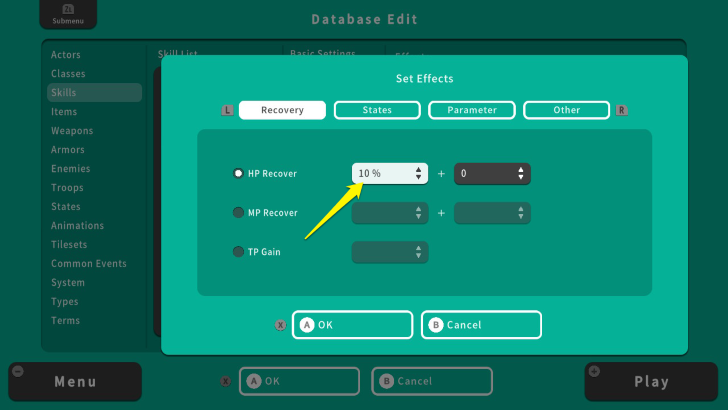 RPG MAKER WITH Recover Percentage