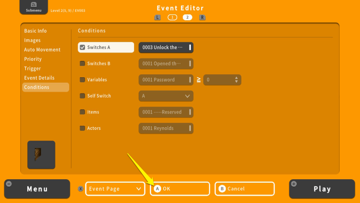 RPG MAKER WITH Button OK