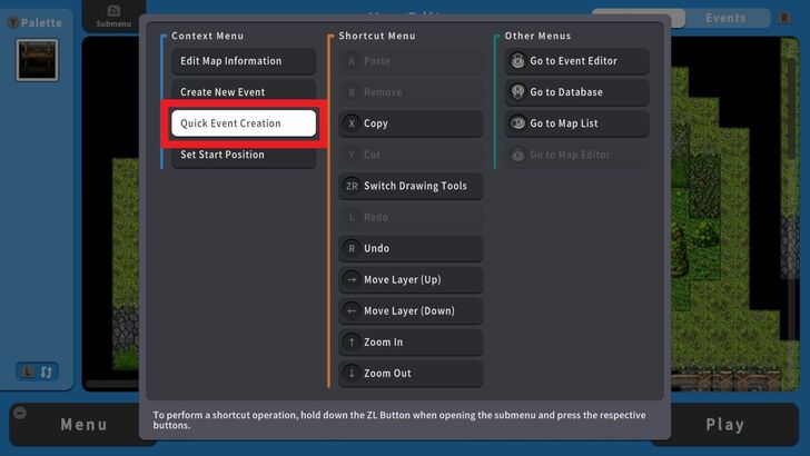 quick Event creation