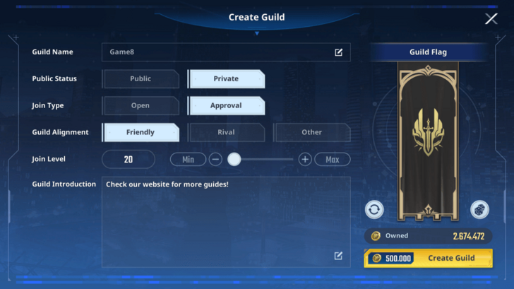 Solo Leveling Arise Create Guild