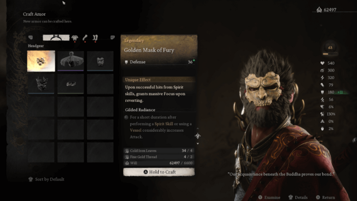 Black Myth Wukong - Golden Mask of Fury