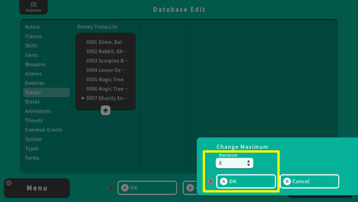 RPG MAKER WITH Troop List