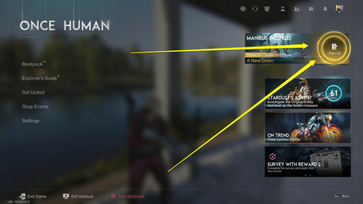 Once Human - Way of Winter Sign Up