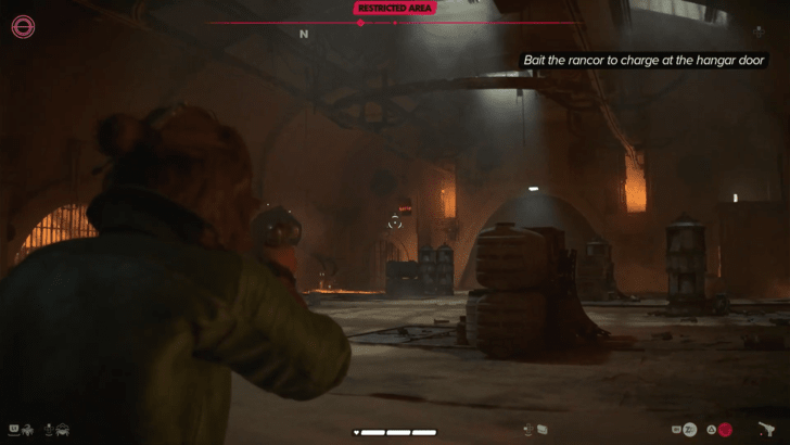 Bait the Rancor to the Hangar Door