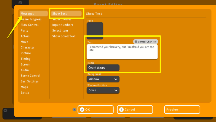 RPG MAKER WITH Show Text