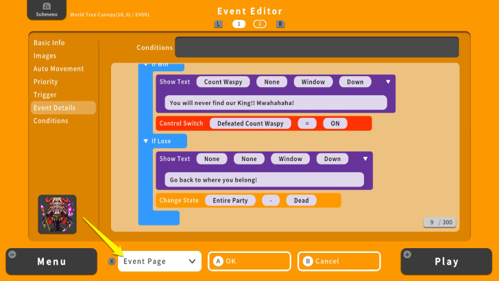 RPG MAKER WITH Event Page