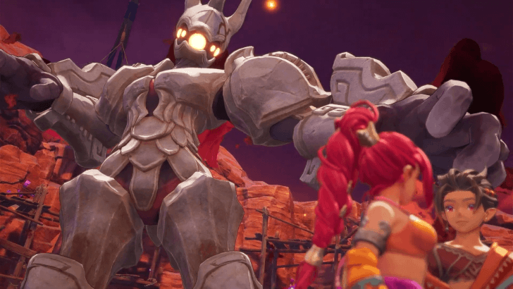 Visions of Mana - Gardlegorg About to Attack Lyza and Eoren