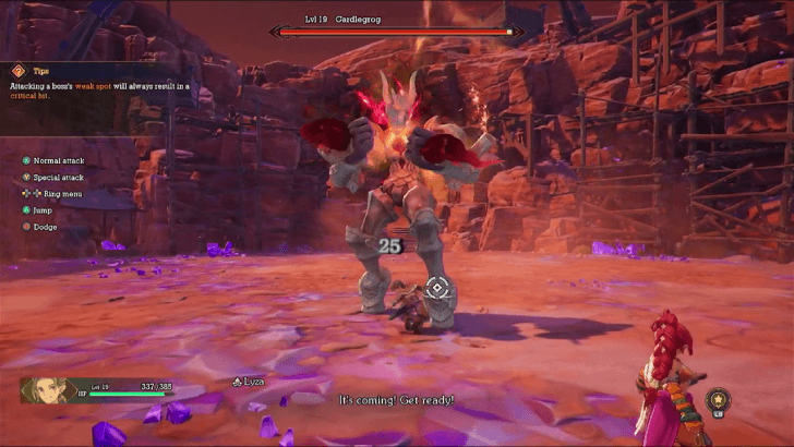 Visions of Mana - Gardlegrog Boss Guide Laser Beam