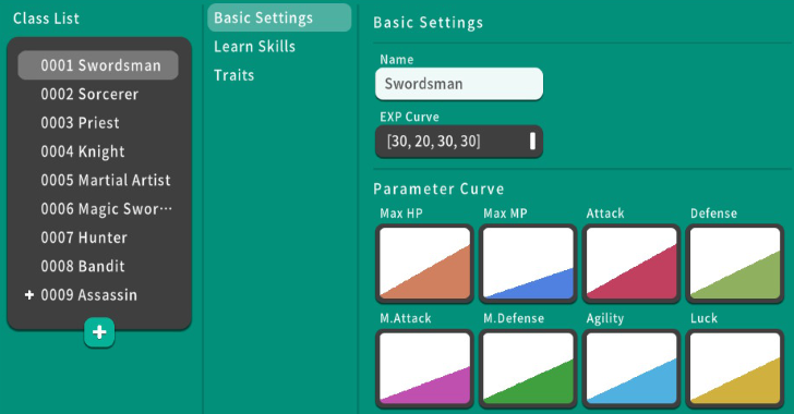 RPG MAKER WITH Parameter Curves