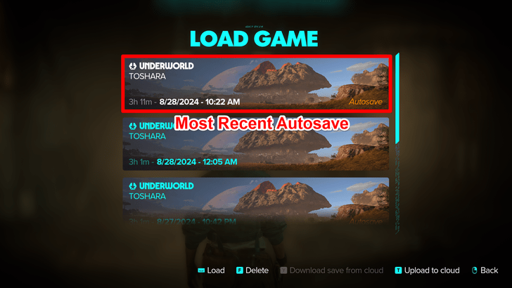 Load Most Recent Autosave File