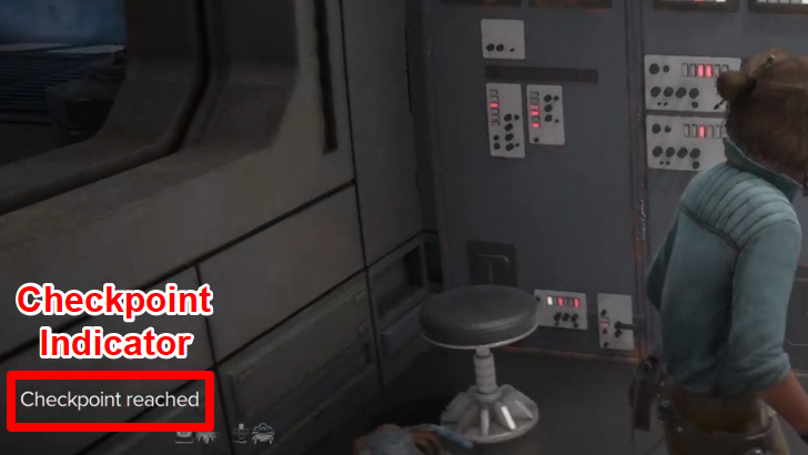 Checkpoint Indicated at the Bottom Left of the Screen