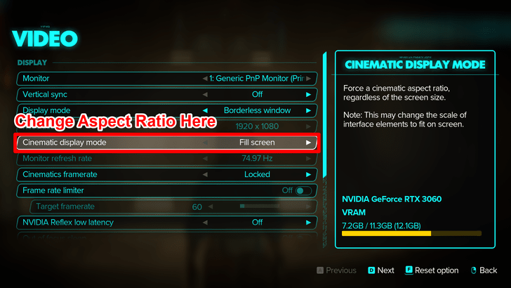Change Aspect Ratio in the game