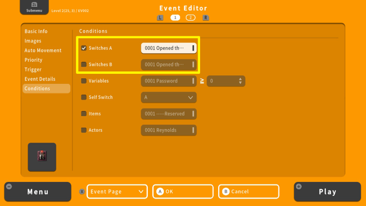 RPG MAKER WITH Condition Switch