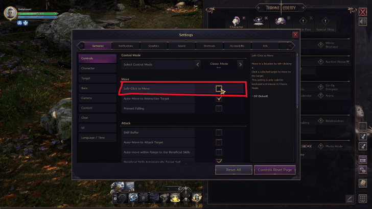 Throne and Liberty - Left Click to Move