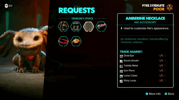 Star Wars Outlaws Nix Treasure Required for Nix Accessories