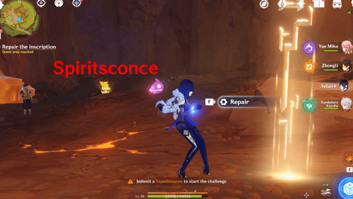 Genshin Impact - Beneath the Crystal Rock - Repair the Inscription